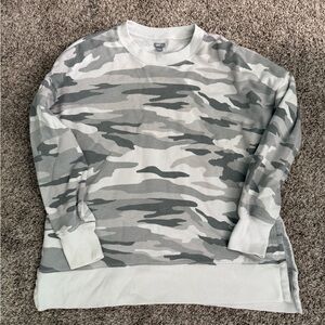 Aerie Gray Camouflage Crewneck Sweater
